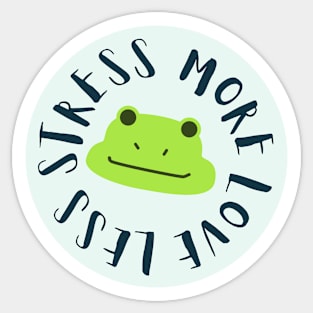 Funny Frog Love Stress Sticker